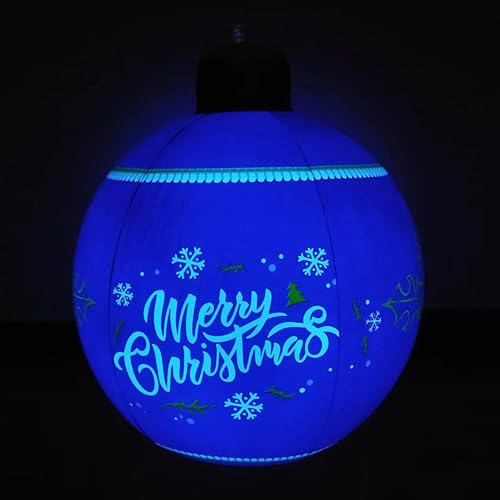 Miniatura 9 de Bola de Navidad inflable de cloruro de polivinilo con luz LED, 24 pulgadas, decoración de Navidad al aire libre, bola inflable decorada de PVC con
