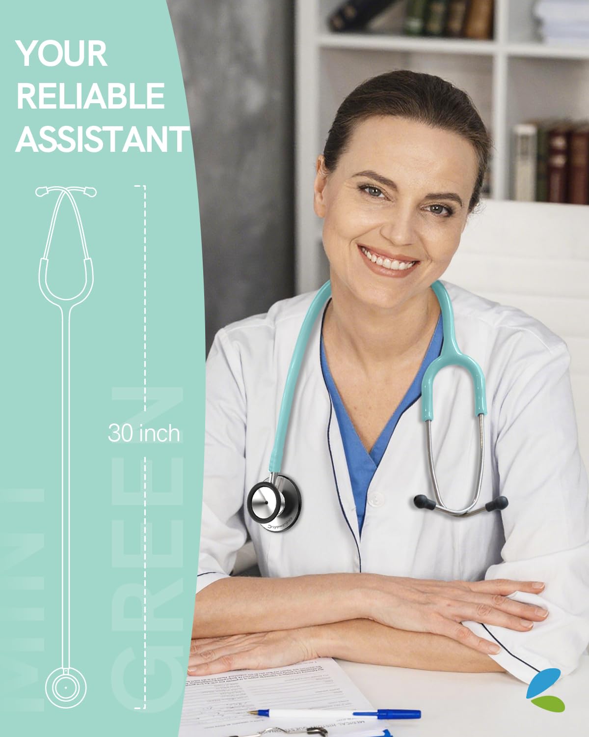 FriCARE Dual Head Stethoscope - Stethoscopes for Nurses, Medical Nursing Students, Paramedics/EMT/LVN/VNA Backup Estetoscopio, Pale Mint Tube, Stainless Steel Chestpiece