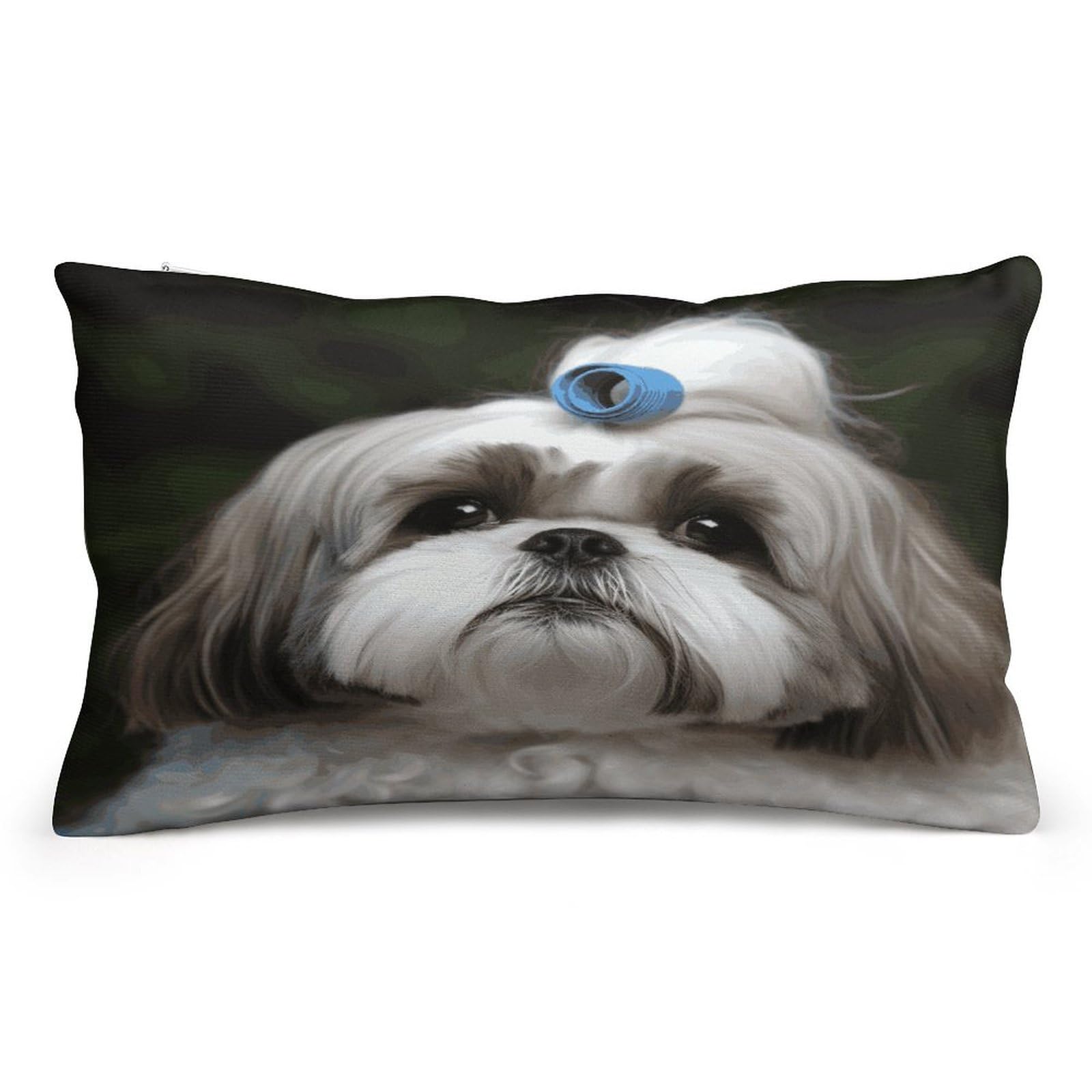 Wsoihfec Style Shih Tzu Dog Throw Pillow Covers Decorative, Pillow Cases Soft Plush, Modern Farmhouse Boho Cushion Cover For Bed Couch Sofa Living Room Spring Decor8 X12