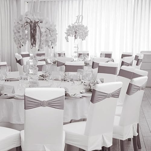 Miniatura 6 de MDS - Paquete de 100 bandas elásticas de elastano para sillas con lazo de alta calidad, con hebilla deslizante, ajuste universal, lazos elásticos