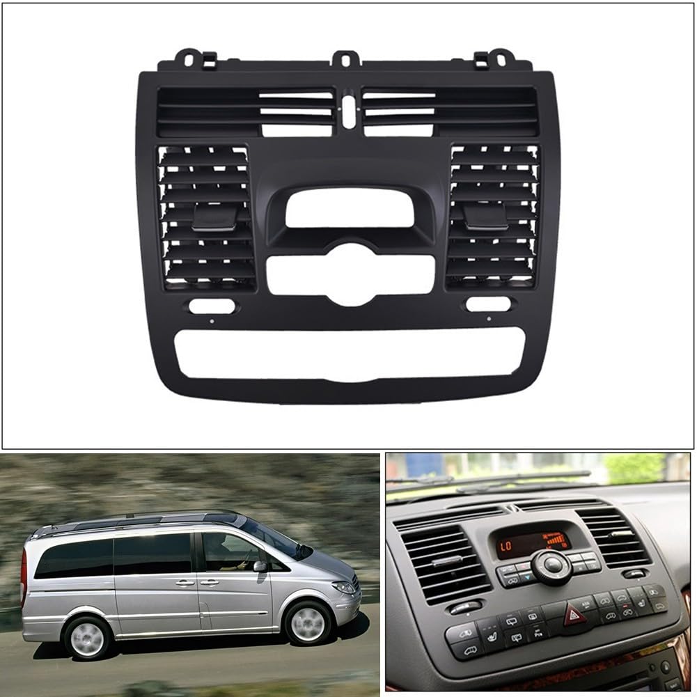 Pannello di presa d'aria per Mercedes per Vito per Viano W636 W639 2004-2015, griglia di ventilazione per condizionatore d'aria, ricambio in plastica nera, parti di rivestimento interno (B)