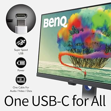 Benq PD2705Q 68.58-cm 27-inch LCD Display IPS Panel 2560 x 1440 WQHD HDMI DP in / out USB Type C Black