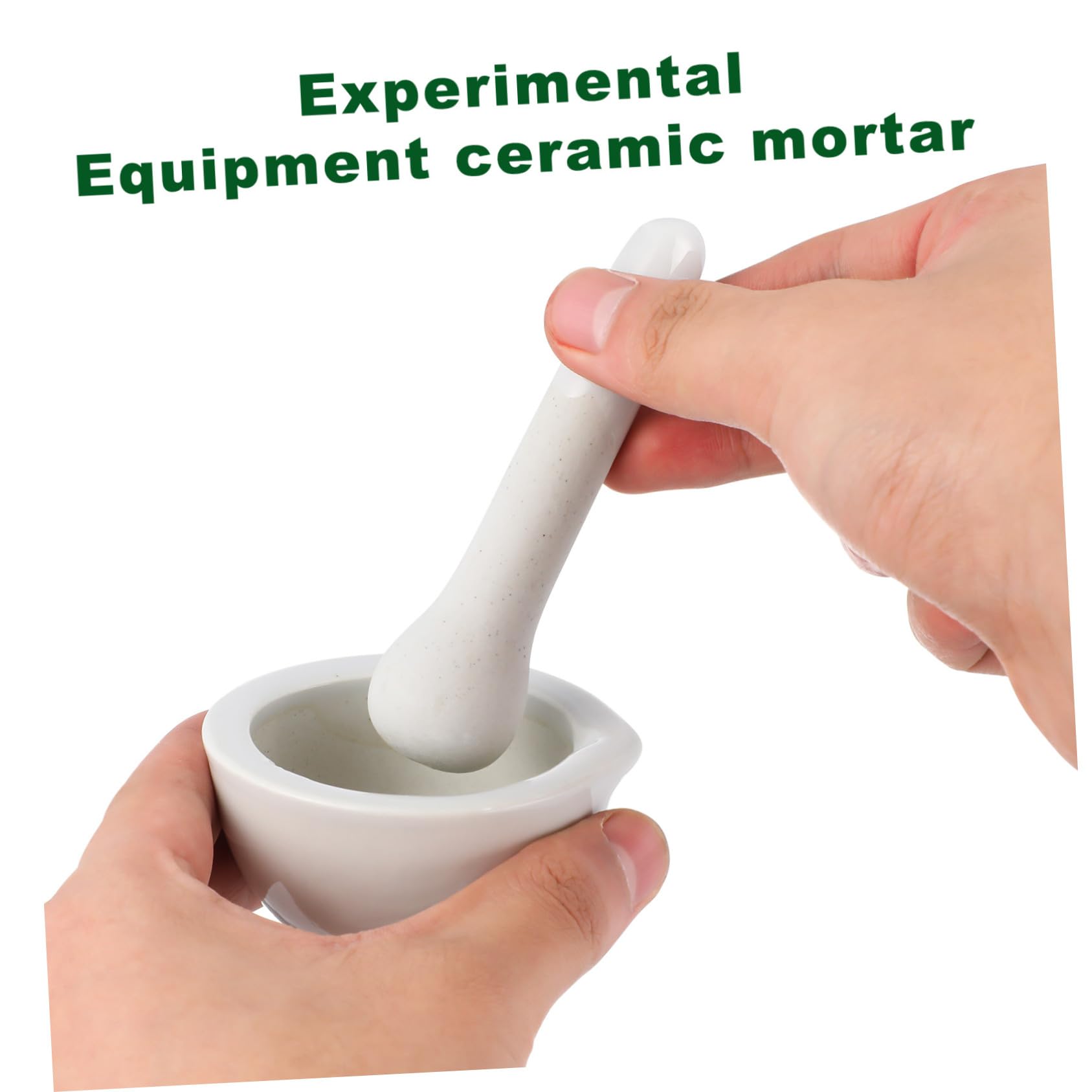 Set Mortaio e Pestello in Porcellana Bianca 60mm, Ciotola per Macinazione Spezie e Pillole Bordi Arrotondati, Utensili da Cucina per Preparazione Integratori e Condimenti