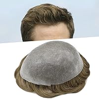 Vista 35 de Toupee - Sistema de reemplazo de piezas de cabello humano real, piel ultrafina, para hombres, cabello indetectable, línea capilar natural