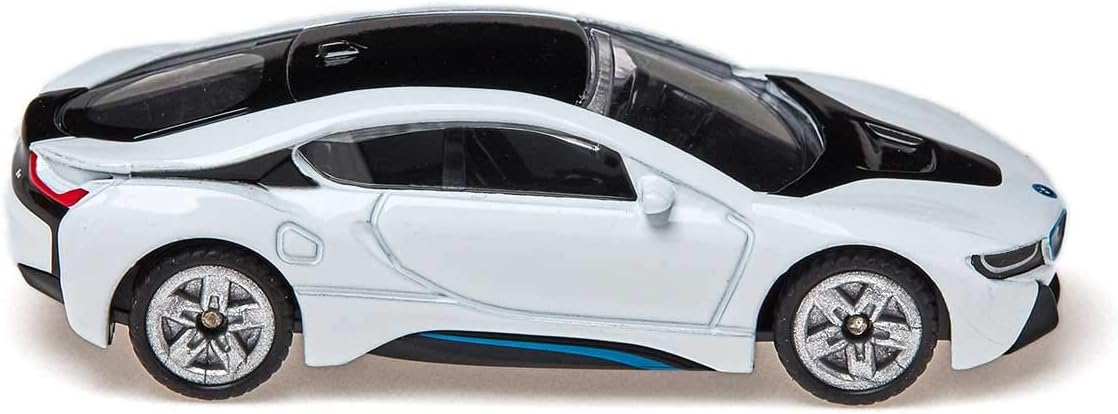 Siku BMW i8 1458 | Diecast Metal & Plastic Toy Vehicle Replica | Black and White Color | Opening Doors, Rotating Axles | Collectible Blister Series image 2