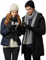 Luva de Frio Inverno Lã Touchscreen Forrada Quentinha Conforto e Durabilidade Ideal para Celular e Tablet Cores Sortidas: Azul ou Preto