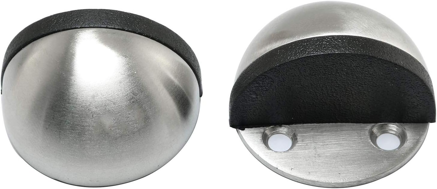 Super Sale 🛒 DGZZI Oval Door Stopper 2PCS Stainless Steel Brushed Free Punch Half Dome Floor Mounted Interior Wall Rubber Shield Door Stops Free Shipping Offer DGZZI Oval Door Stopper 2PCS Stainless Steel Brushed Free Punch Half Dome Floor Mounted Interior Wall Rubber Shield Door Stops