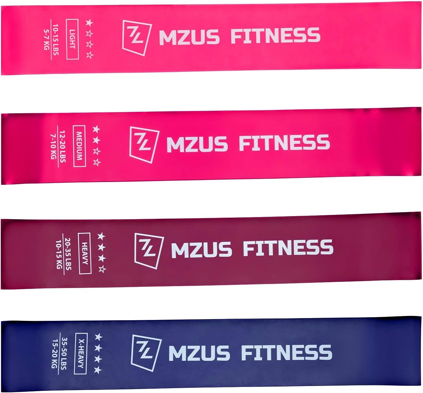 Mzus Fitness Mini Resistance Bands Set Men/Women, Elastic Gym Exercise Band for Leg, Butt, Squats & Yoga, Non-Slip Booty Band With Resistance Level