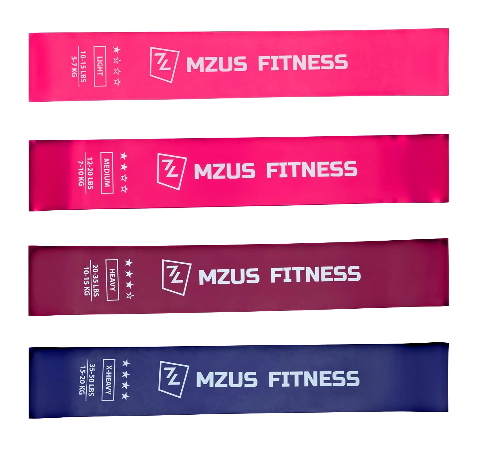 Mzus Fitness Mini Resistance Bands Set Men/Women, Elastic Gym Exercise Band for Leg, Butt, Squats & Yoga, Non-Slip Booty Band With Resistance Level