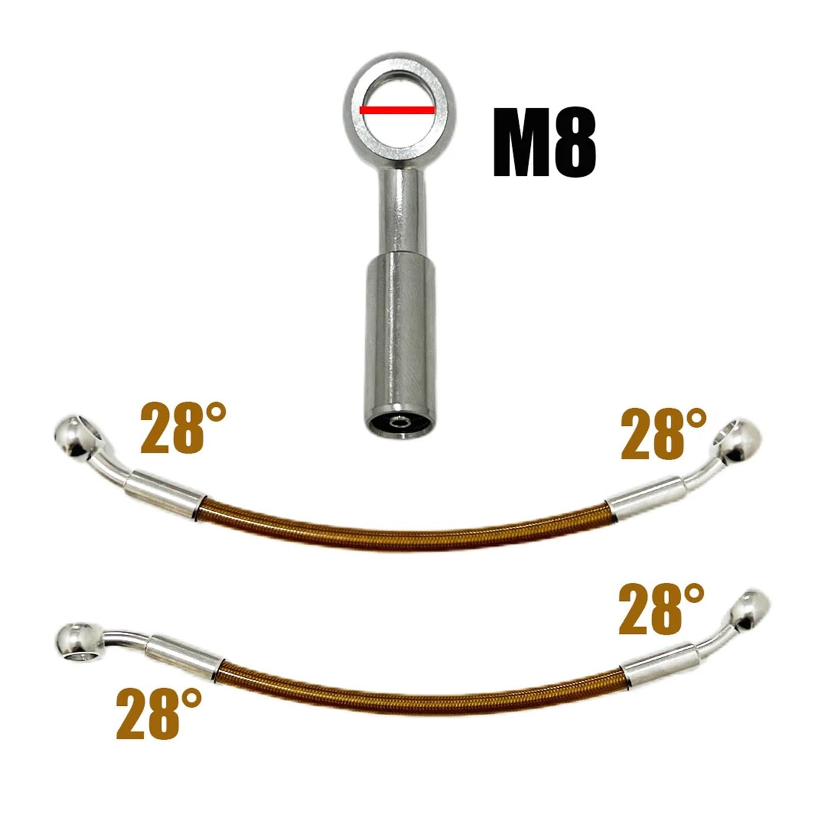 10 cm - 500 cm M8 Nylon Motorrad Dirt Fahrrad Spezifisches Mehrwinkel-Hochtemperaturbeständiges Bremsölrohr Geflochtener Schlauch Kraftstoffrohr(Green,270CM)