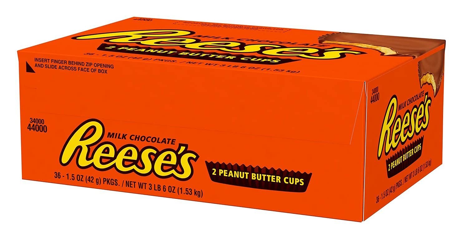 REESE'S Peanut Butter Cups, Chocolate Candy, 1.5 Ounce (Pack of 36)