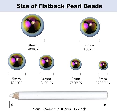 Miniatura 4 de Briskbloom 3600 perlas de parte trasera plana, medias perlas negras AB para manualidades, Crocs, zapatos, tazas, álbumes de recortes, 0.079 in,