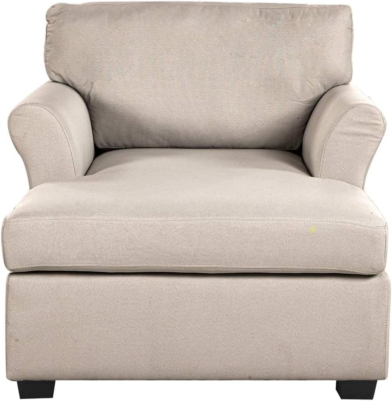 Casa Andrea Milano llc Classic and Traditional Ultra Comfortable Linen Living Room Fabric Chaise Couch Chair, Lounge, Dark Grey : Home & Kitchen