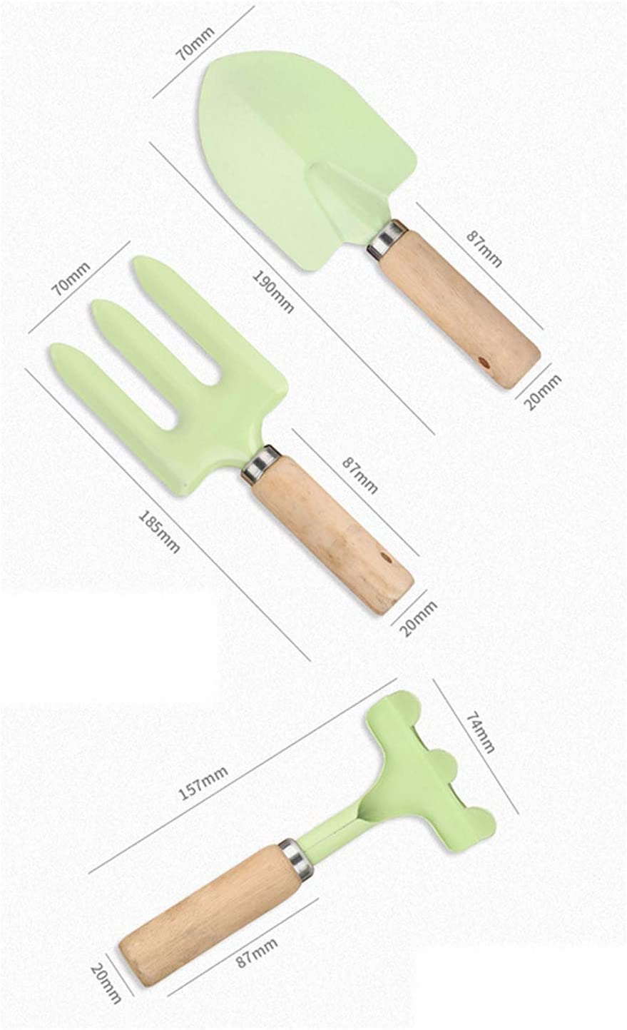Ensemble d'outils de jardin 3 pièces, trousse à outils de jardinage robuste, ensemble d'outils succulents, outil à main multifonctionnel en acier inoxydable portable Cadeaux de jardinage pour fe