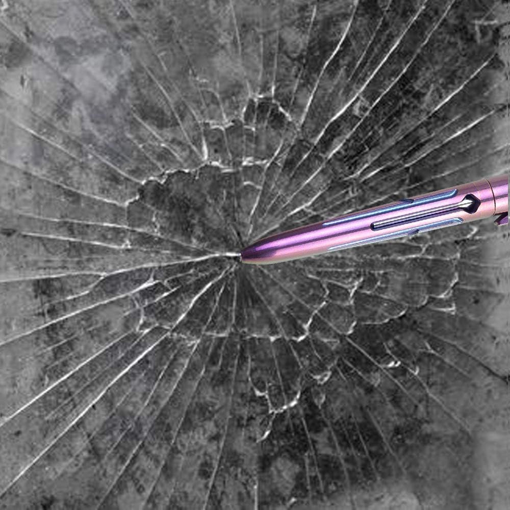Suреr Sаlе 🛒 TACRAY Titanium Unique Smooth Writing Pen, Multitool Pen with Emergency Glass Breaker, Tactical Self-Defense Pen in Non-fading Purple Blue Color