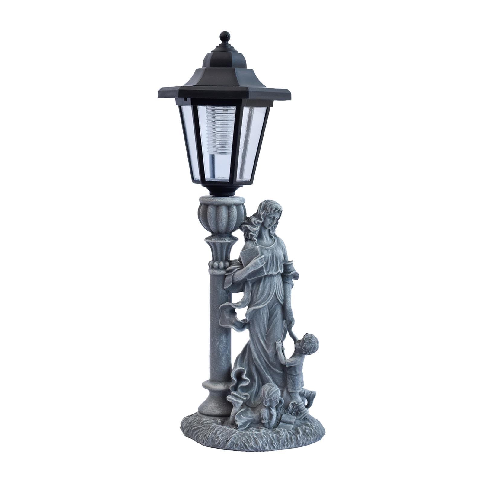 Estatua de Jardín con Luz Solar Ornamento de Césped Resistente Figura Escultura Decorativa para Uso en Patio Sendero Balcón Jardín 23cmx18cmx27
