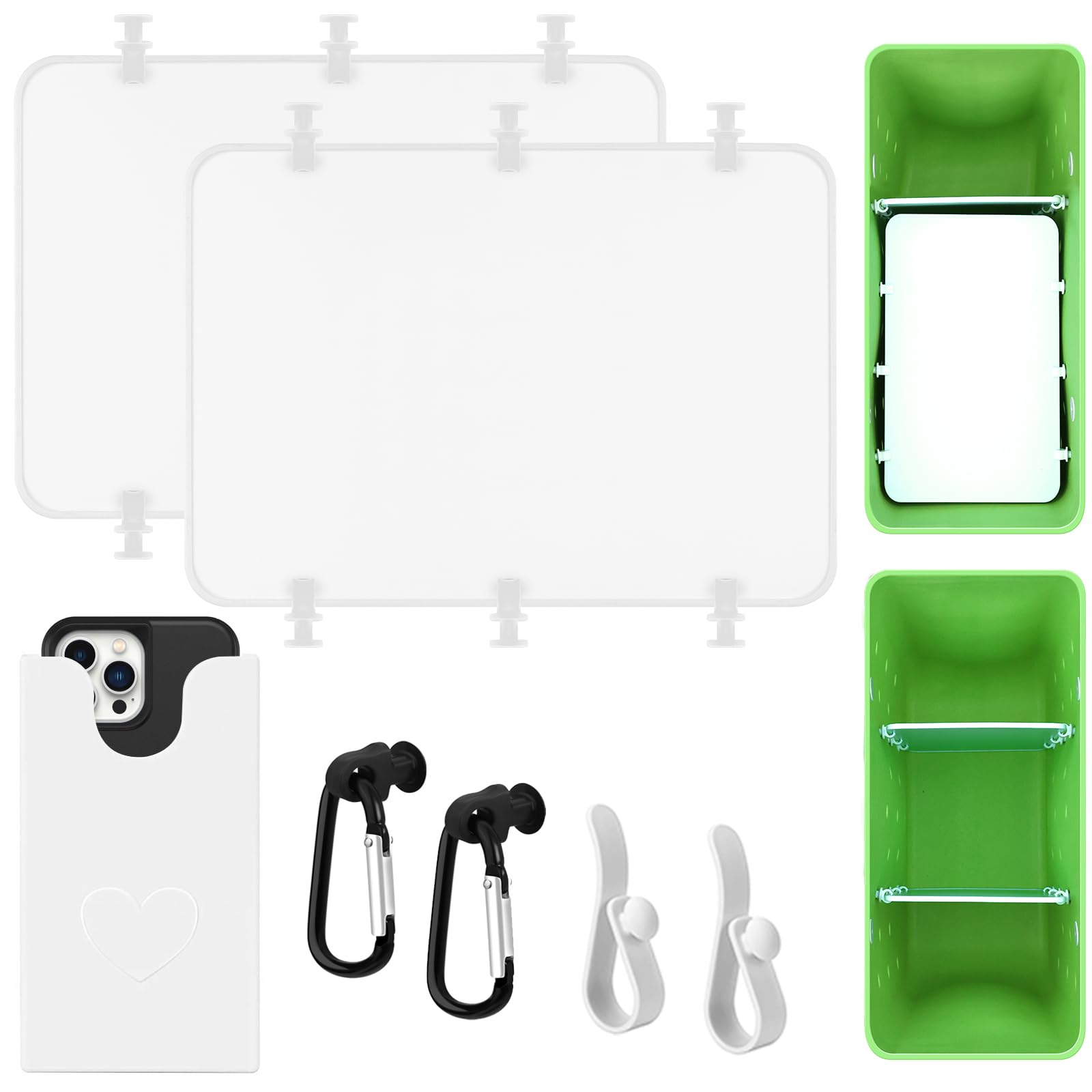 Kooterfun 7Pcs Divider Tray Set for Bogg Bag X-Large Original Accessories with Phone Holder & key Hooks for Bogg bag & Other Rubber Beach Bag, Organizer & Divide Space