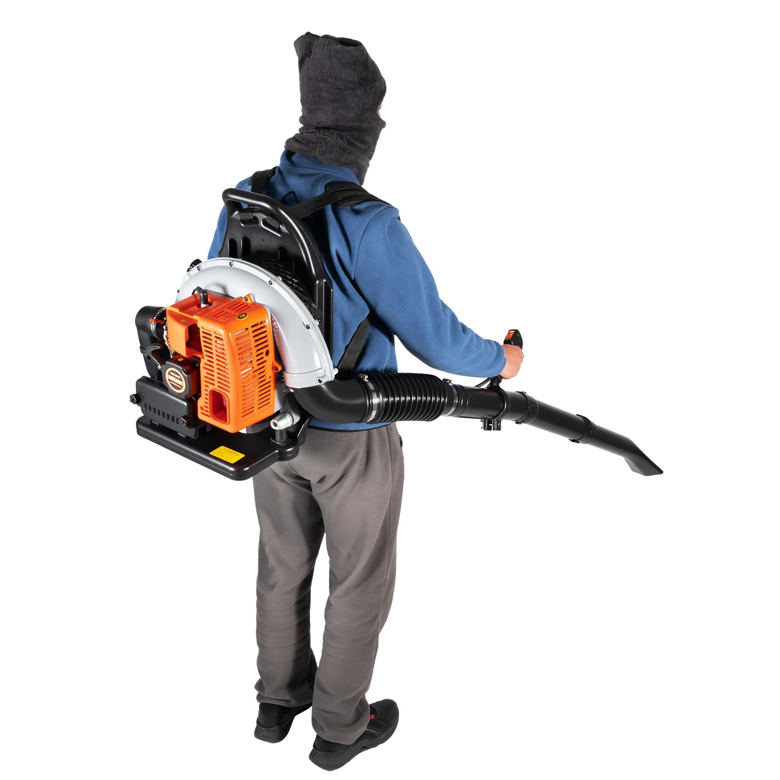 Soffiatore a benzina da 2700 W, con serbatoio da 1,8 l, soffiatore senza fili a 2 tempi | Ventilatore da giardino da 63 cc, con cinghie, soffiatore per foglie, soffiatore a zaino, soffiatore per terrazze, giardini