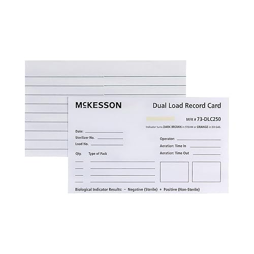Miniatura 4 de McKesson Tarjeta de registro de esterilización de doble carga para procesos de vapor y gas EO, color blanco, 3 x 5 pulgadas, 250 unidades, 1 paquete