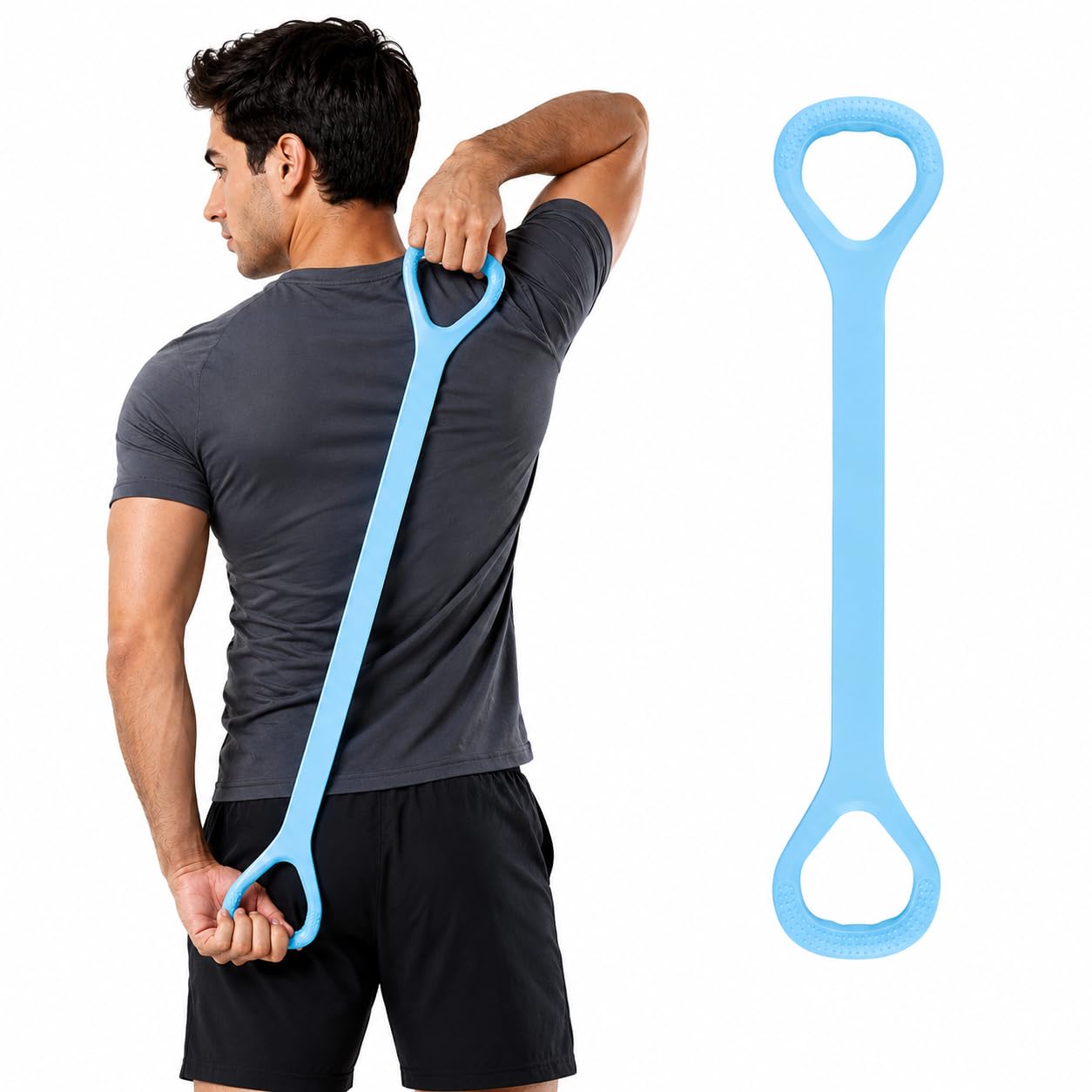Figure 8 Fitness Silicone Resistance Band, Arm|Back Training Elastic Ropes - Pure Barre Workout Chest Arm and Shoulder Stretch Bands Exercise Equipment for Physical Therapy,Yoga,Pilates,Stretching (1)-image-13