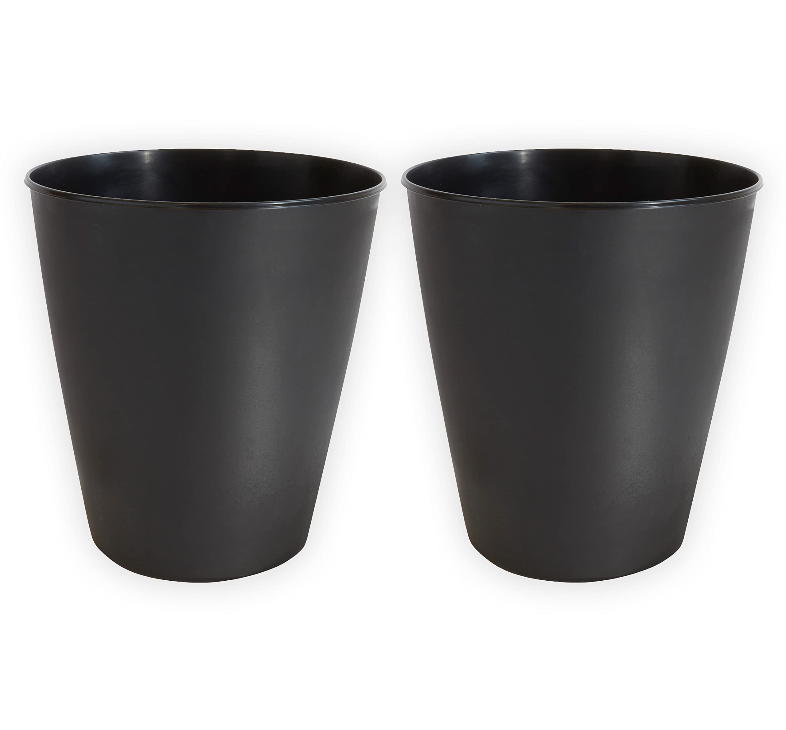 United Solutions 3 Gallon Trash Can Waste Basket, Black 2 Count