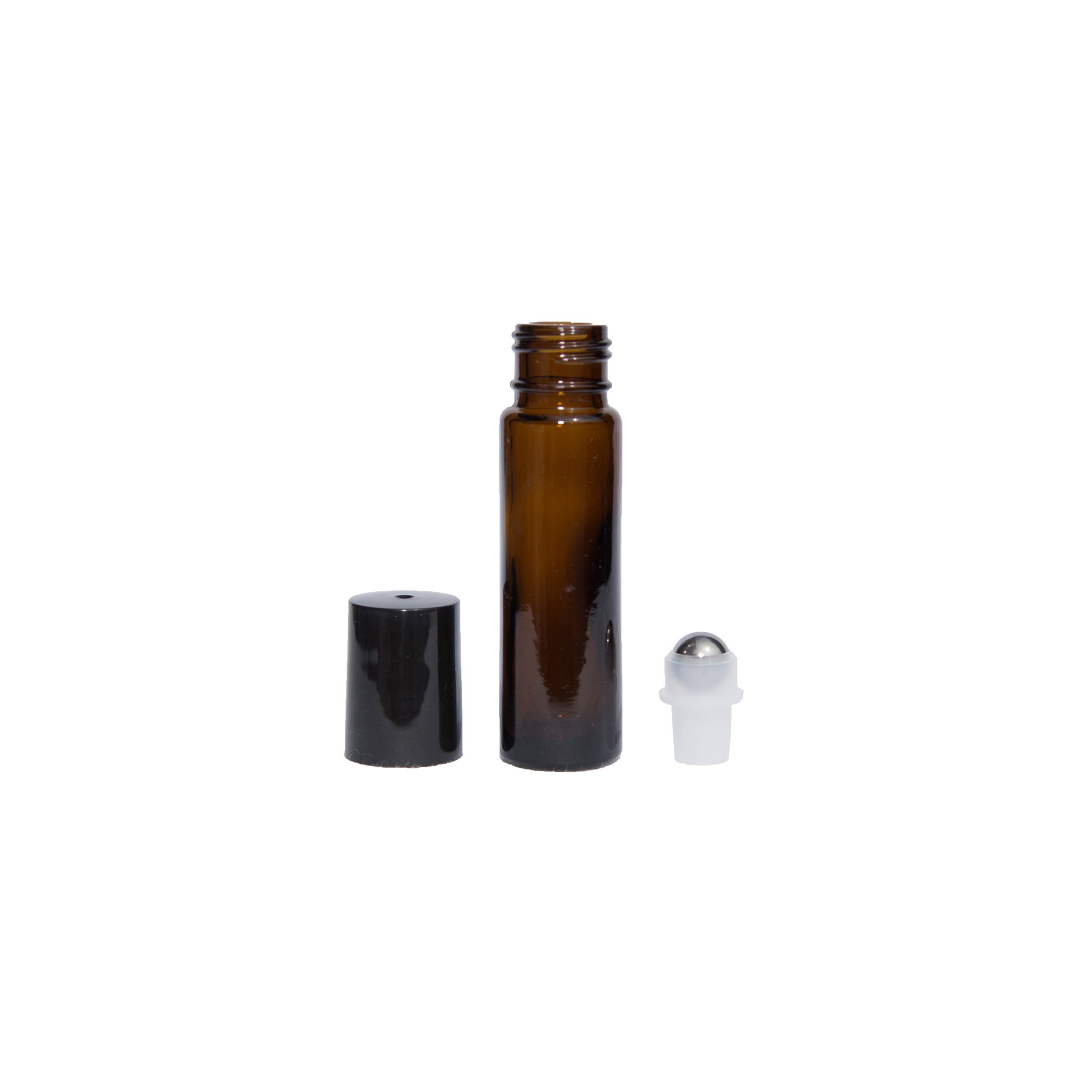 10ml Amber Glass Bottles with Steel Rollers (Pack of 10)