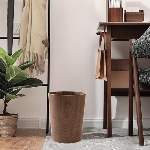 Miniatura 7 de Basurero de madera de 2.3 galones para el hogar u oficina, papelera redonda de madera natural de estilo japonés, ligero, resistente para debajo del