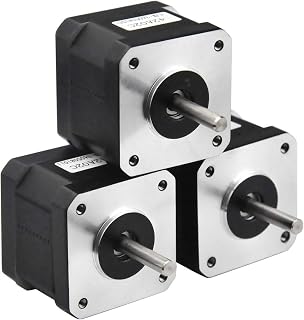 RTELLIGENT Nema 17 Stepper Motor 3PCS, 2 Phase Step Motor Bipolar 1.5A 59.5oz.in(42Ncm) 42x42x38mm 4-Wire 30cm Long Cable for 3D Printer (3, 42A02C-XH2.54)