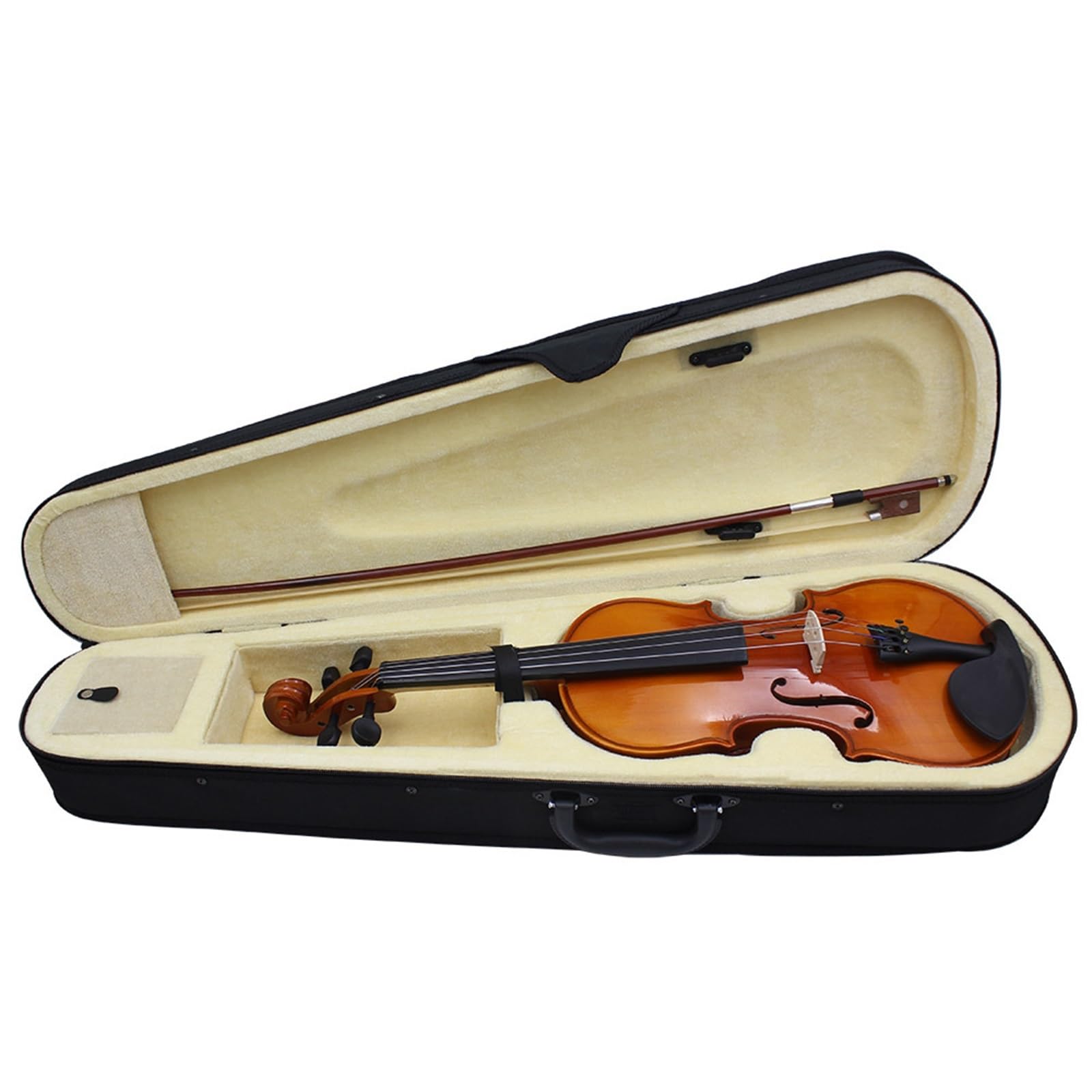 Violino Set Violino In Legno Massello Modello Tigre Con Retro In Acero Di Colore Naturale Brillante(1/4)