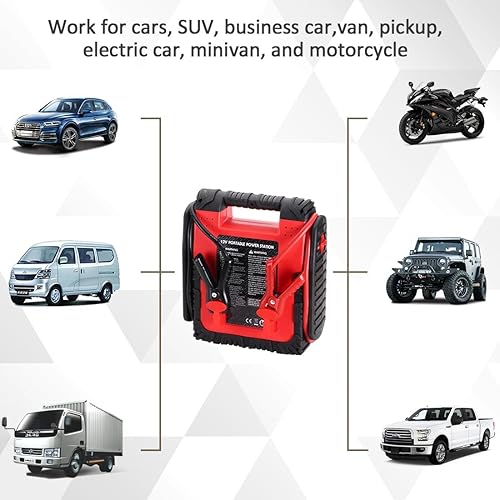 Miniatura 5 de Arrancador de coche de 1800 amperios, fuente de alimentación de emergencia de 20000 mAh (hasta 6 L de gas o motor diesel de 6 L), batería de plomo