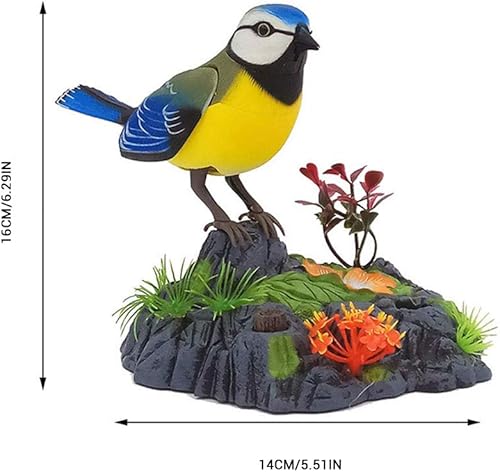 Miniatura 3 de WYHFA Loros parlantes pájaros mascotas electrónicas, canto canto pájaro con sensor de movimiento activación oficina decoración del hogar, juguetes