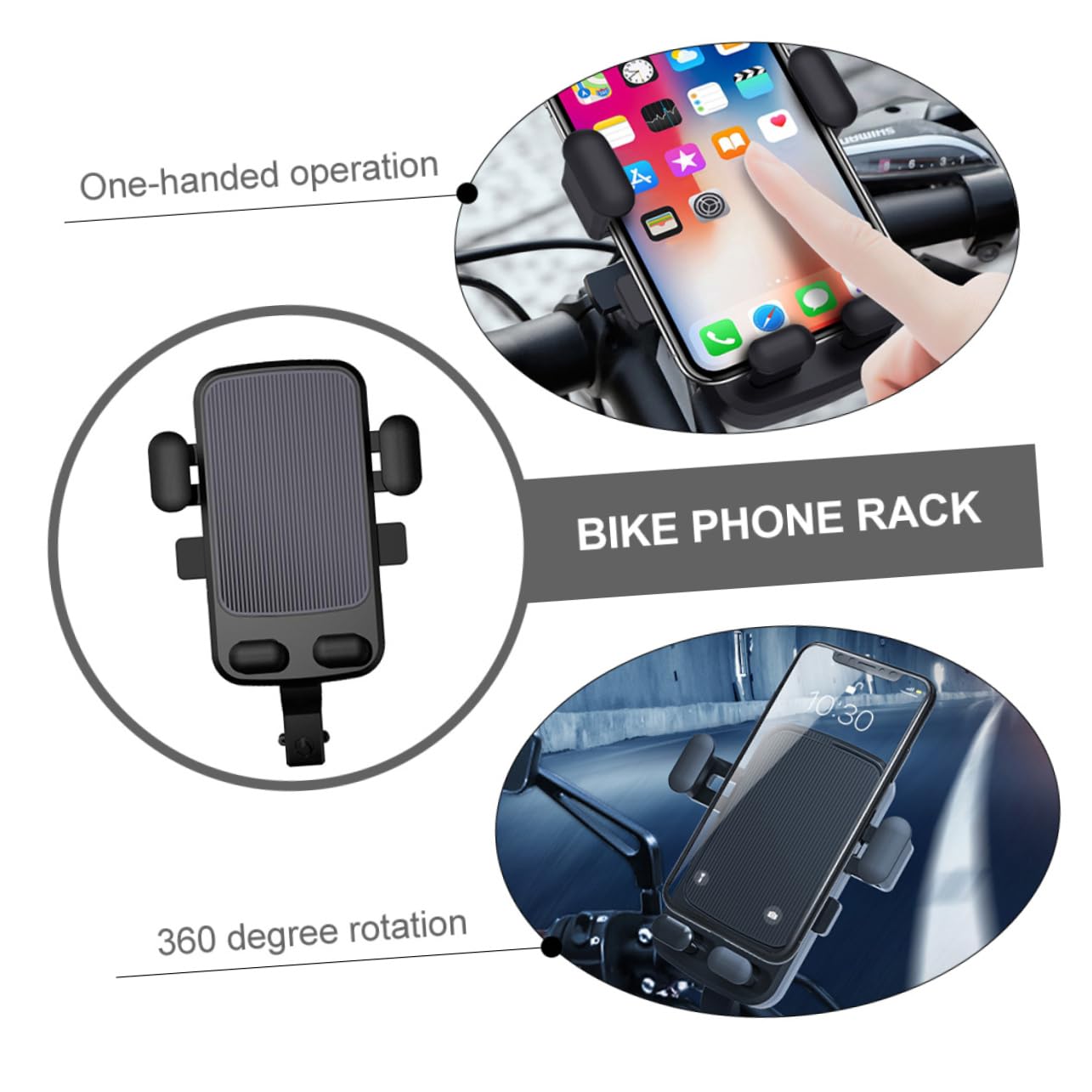 ULTECHNOVO 3 Pezzi Supporto Per Cellulare in Silicone Abs Supporto Girevole Per Smartphone Per Bici