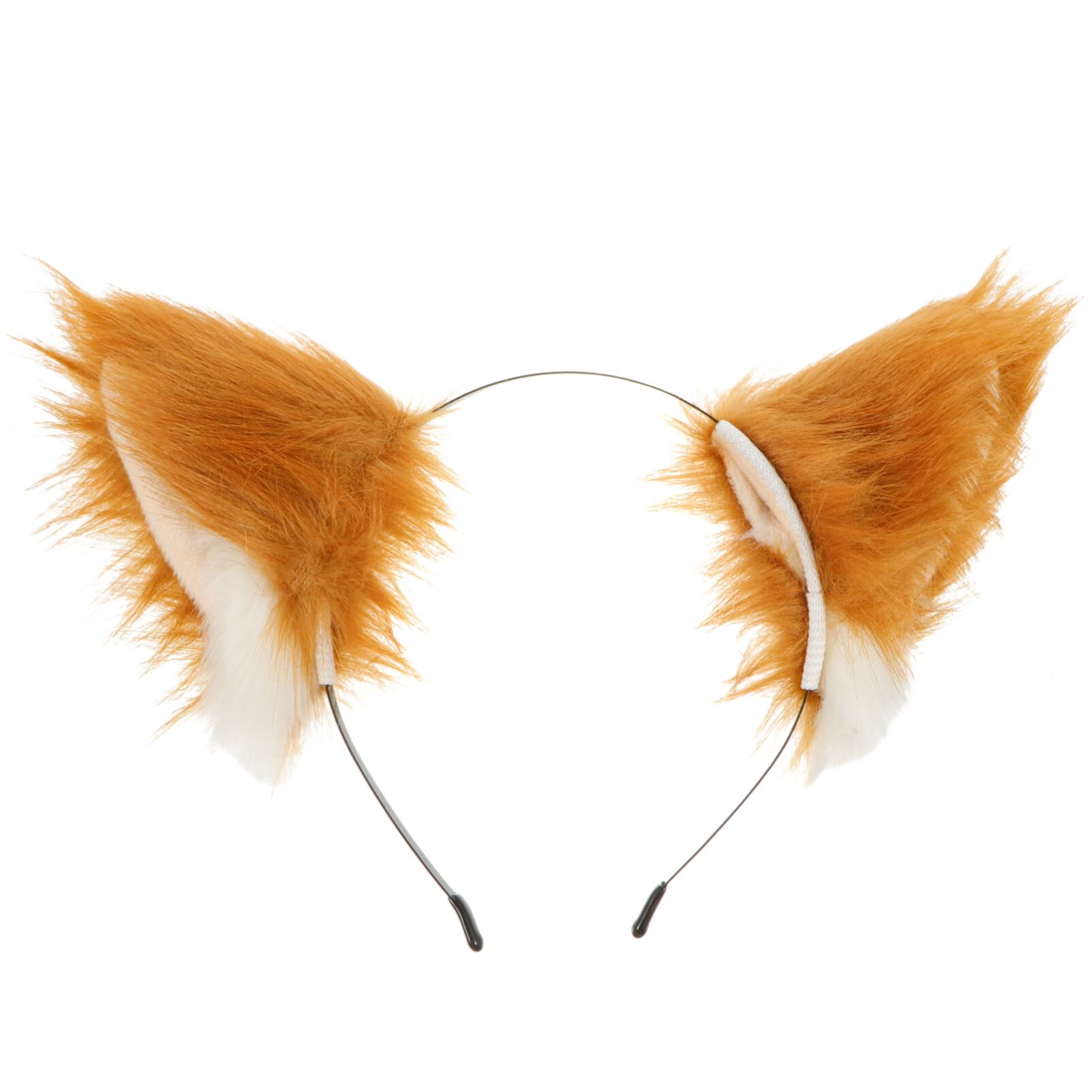AOKWAWALIY 1 diadema de felpa con orejas de gato, orejas largas de piel de gato, orejas de zorro, diadema de animales para cosplay, disfraz de Navidad, boda, fiesta