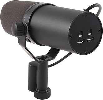GZSHUNLI SM7B Cardioid Dynamic Microphone Recording Microphone Live Broadcast Microphone for Live Stage Recording Podcasting, Easy to Use, Black, 500703290