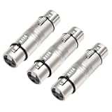 Lrbners XLR Female to Female Audio Adapter, Secure Locking Coupling Connector, 3-Pin Lossless Signal Transmission, Durable XLR Cable Extender for Studio & Stage Equipment Cable Adapter-3Pack