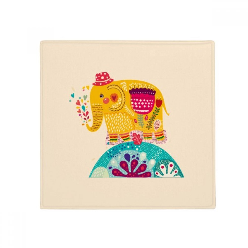 Tapis animaux éléphant rose anti-dérapant 80cm pour entrée et cuisine multicolore