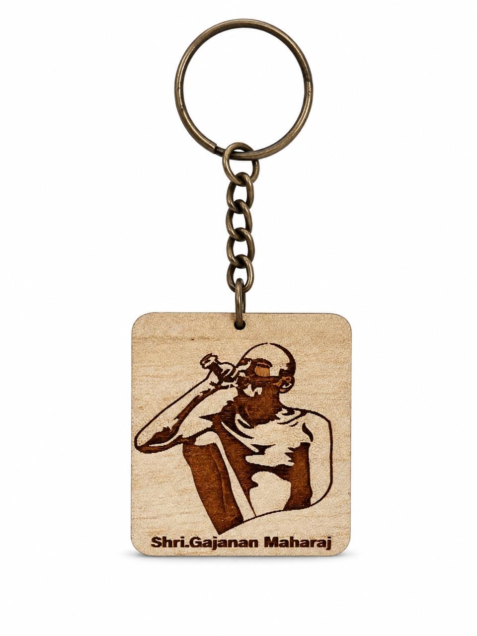 Gajanan Maharaj Photo Wooden keychain engraved Keyring-picture-47