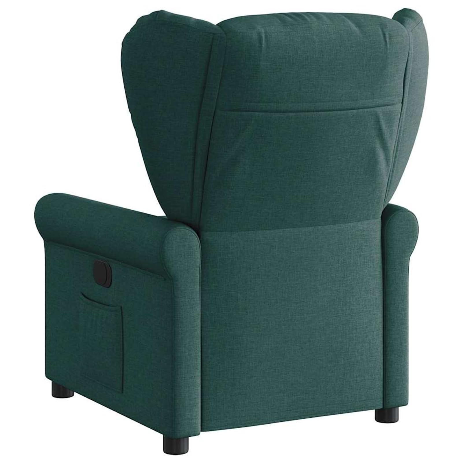 Poltrona relax verde scuro, rivestimento in tessuto (100% poliestere), robusto telaio in legno e metallo, portata 110 kg, larghezza della seduta 50 cm, per adulti