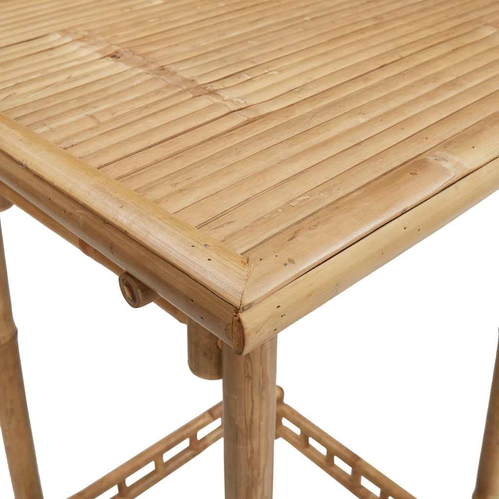 vidaXL Garten-Bartisch Quadratisch 55x55x100 cm Bambus, Gartenbartisch, Outdoorstehtisch, Gartenbar