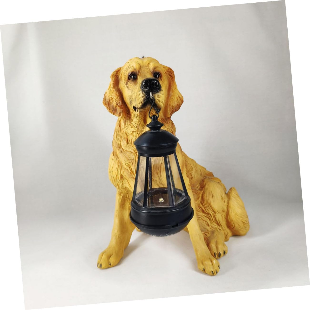 Solar-Powered Dog Figurine Lantern Home Decor for Garden Patio Pathway Lamp