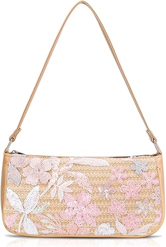 Underarm Bag for Women, Unique Embroidered Patchwork Beach Bag, Handbag for Impo