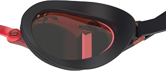 Speedo Adult Unisex Fastskin Speed Socket 2.0 Mirror Swimming Goggles, Black/Smoke/Crimson Mirror, One Size
