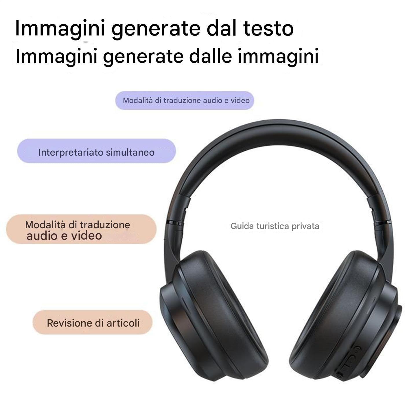 Generico Écouteurs pour traduction, écouteurs avec écran tactile pour sports réels, traducteur linguistique sans fil imperméable | Pour hommes et femmes, voyage, affaires, réunion, conférence, travail