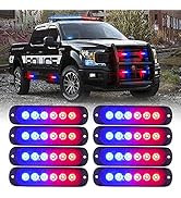 Xprite 4pcs LED Grille Side Marker Strobe Lights Kit Amber W - Foto 4