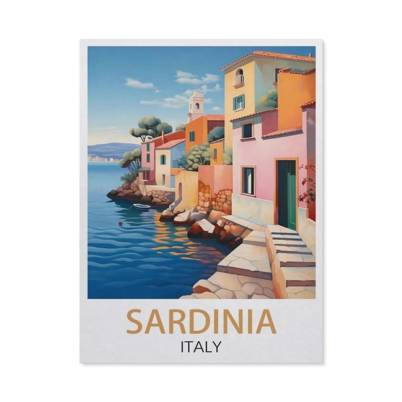 Funny Metal Tin Signs，Sardinia Italy(15x30cm）