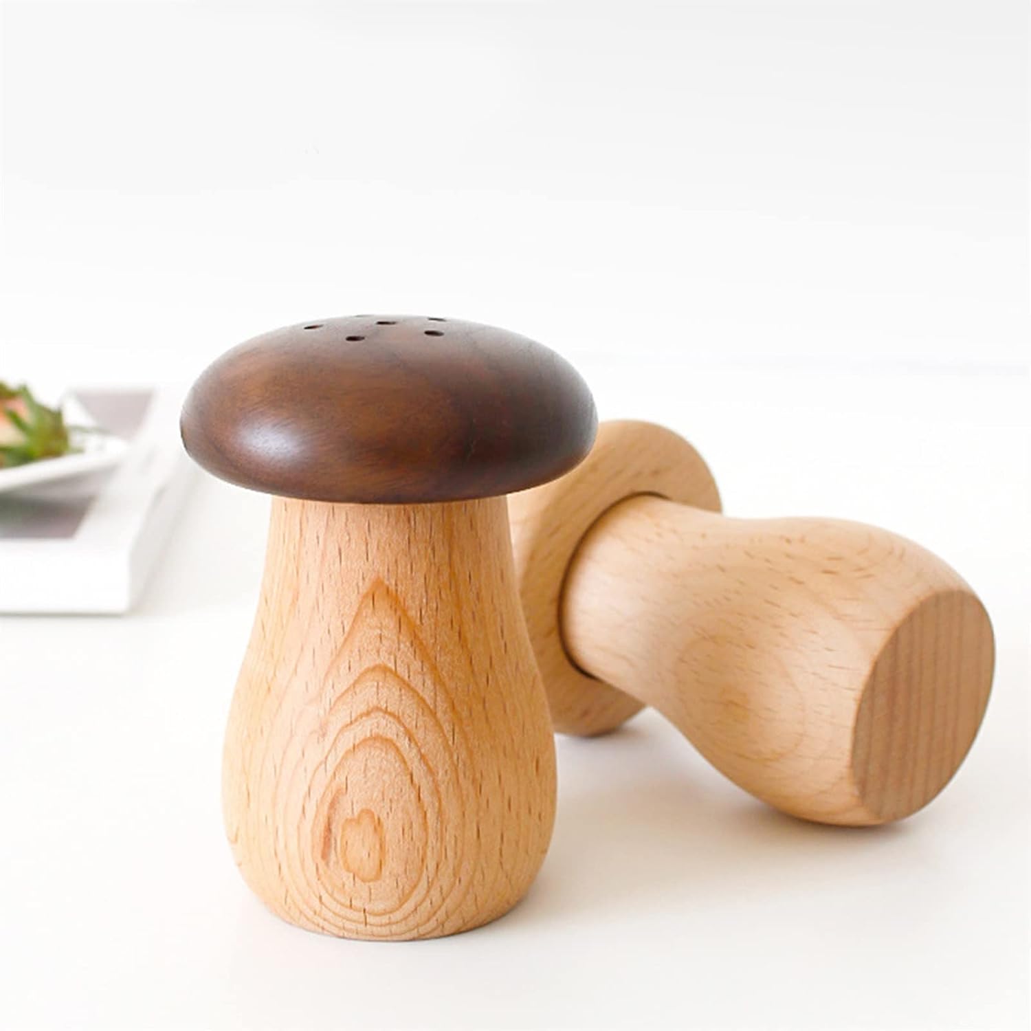 Toothpick Holder Cute Wooden Mushroom Toothpick Dispenser with 100 PCS Toothpicks Wooden Tooth Pick Dispenser for Toothpick Holder Home Decor Organizer