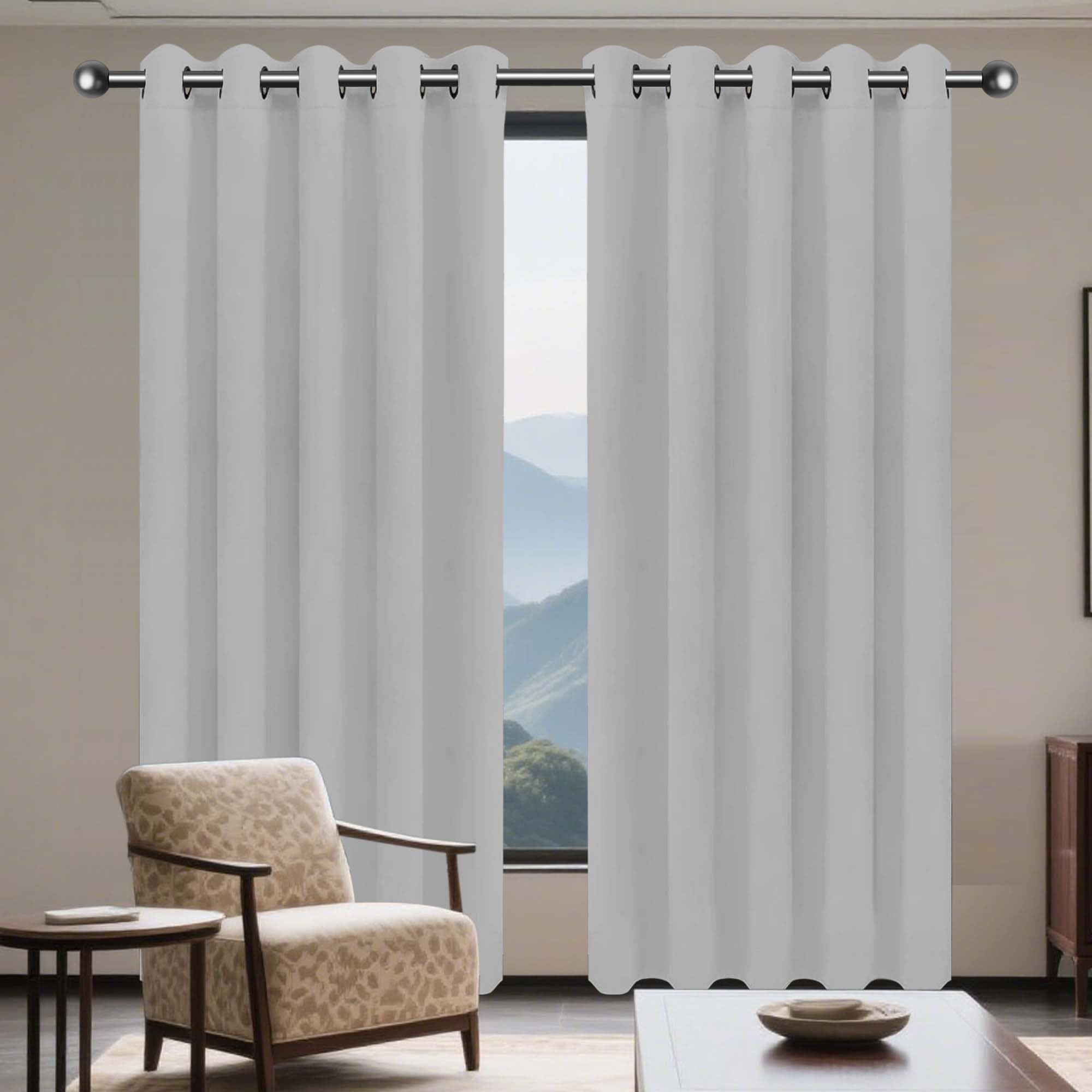 Rideaux occultants pour chambre grand format 450x285 cm isolant thermique gris clair