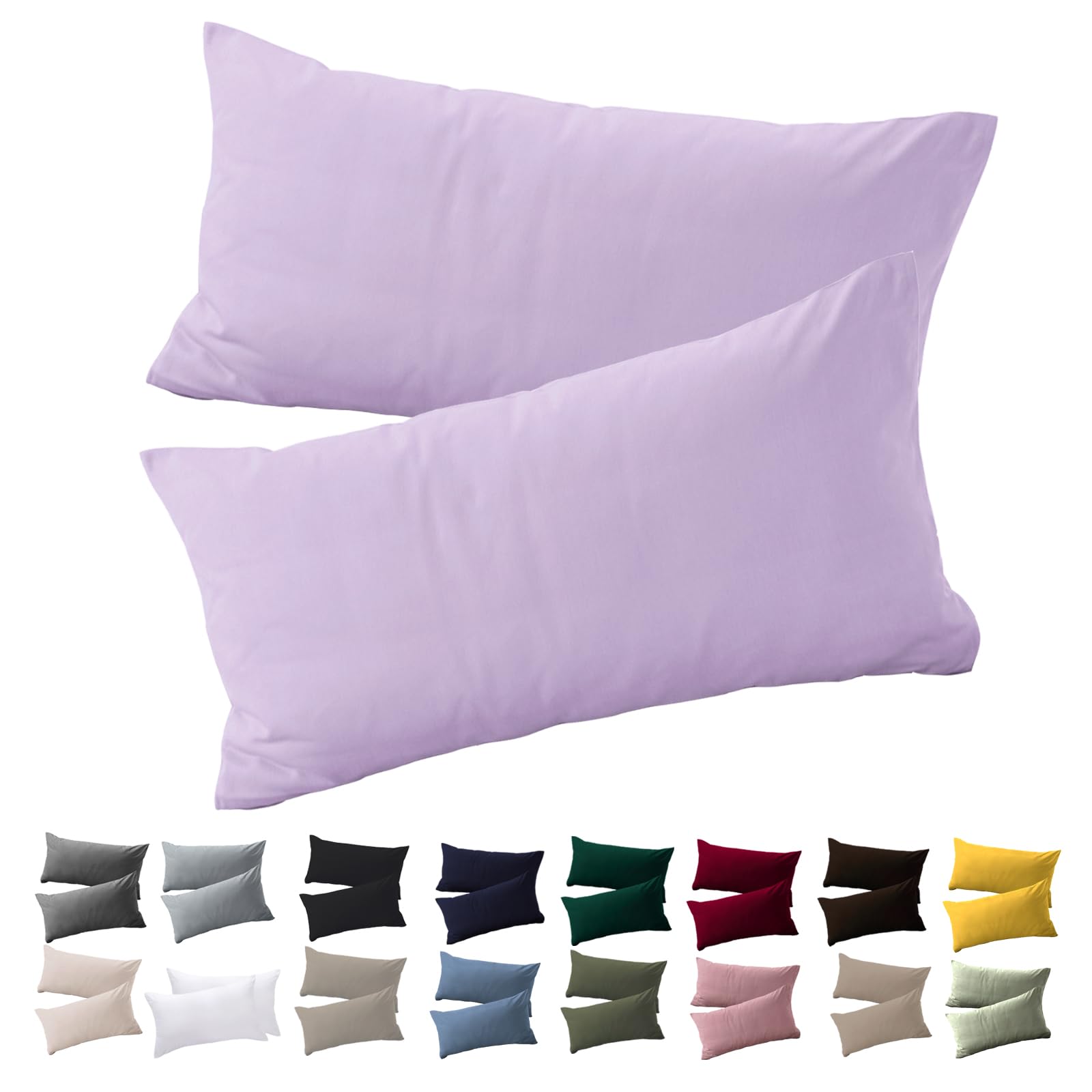 Soifox 2er Set Kissenbezug Mikrofaser weich und angenehm bügelfrei & knitterfrei