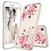 iPhone 7 Case, iPhone 8 Cover, MOSNOVO Floral Pink Rose Flower Clear Design Transparent Plastic Hard with TPU Bumper Protective Back Phone Case for Apple iPhone 7 (2016) / iPhone 8 (2017)