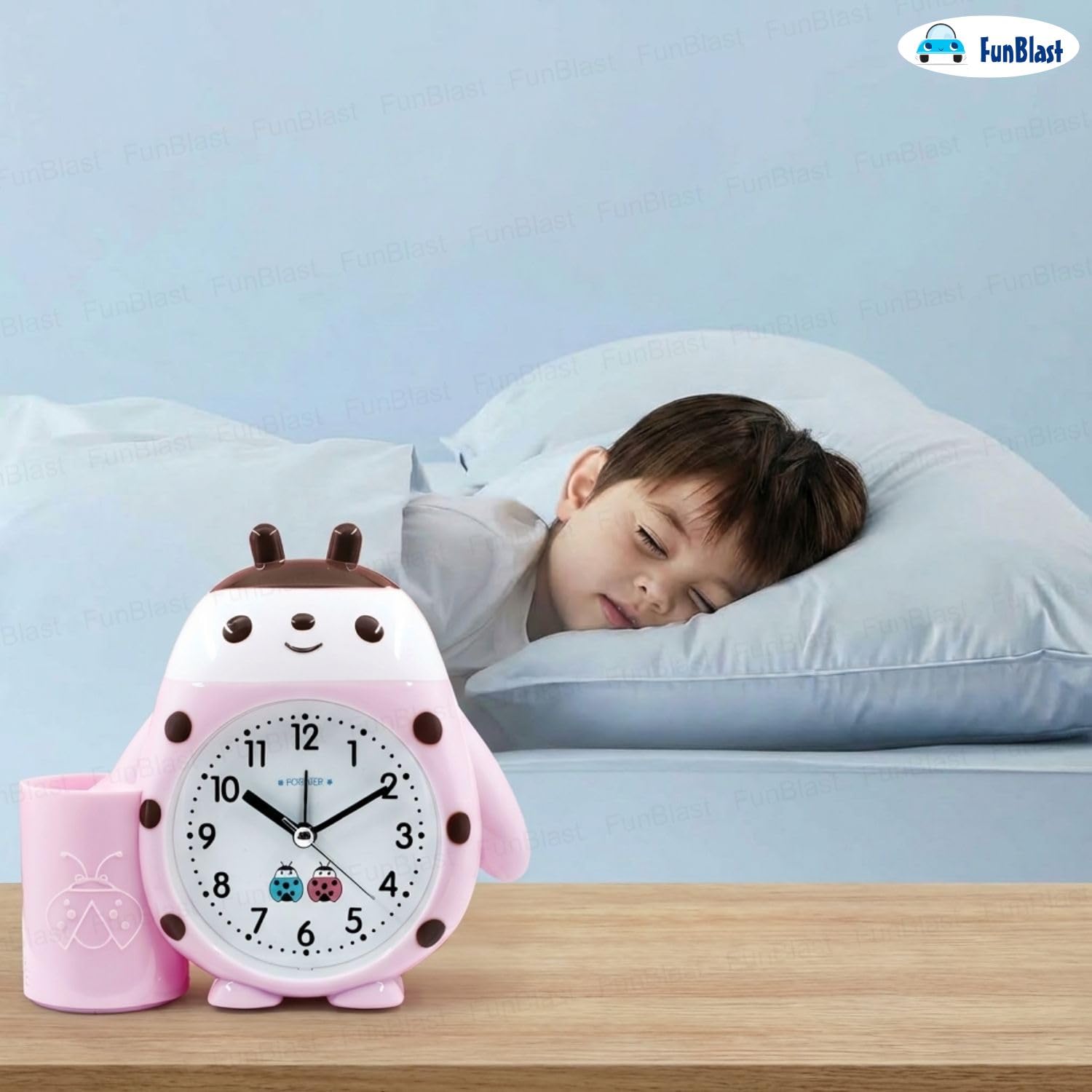 Cute Cartoon Alarm Clock for Kids - Pink -7 Cute Cartoon Alarm Clock for Kids - Pink -7